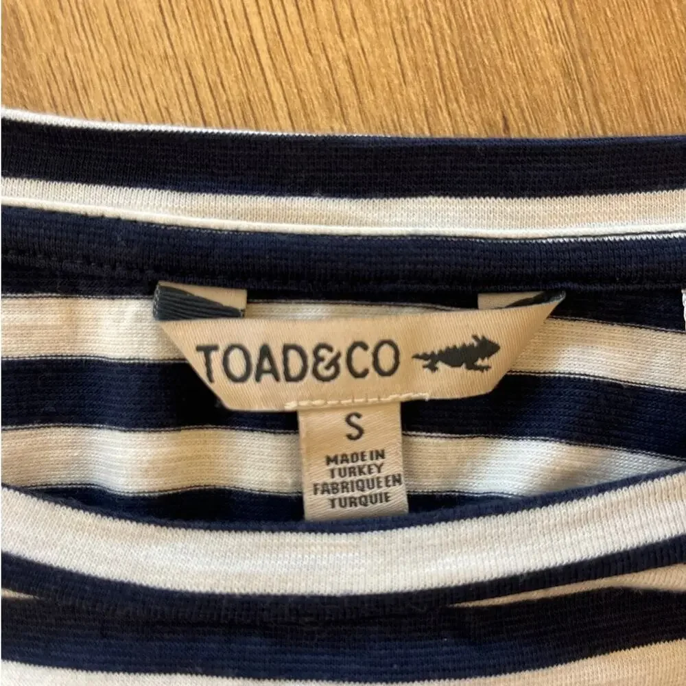 Toad & Co Windmere II Long Sleeve Dress Striped Size S Tencel Organic Cotton - Picture 4 of 7